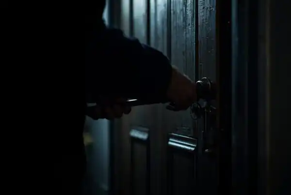 burglar breaking into door