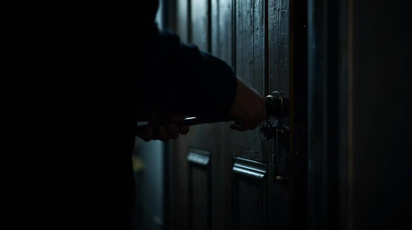 burglar breaking into door